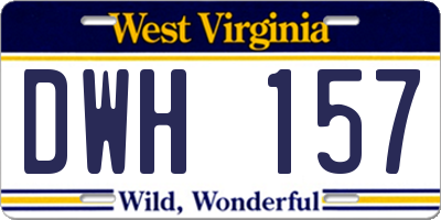 WV license plate DWH157