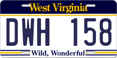 WV license plate DWH158