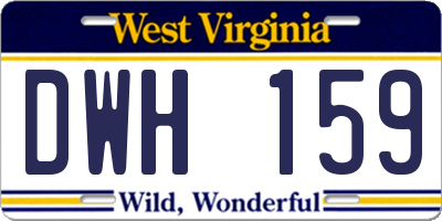 WV license plate DWH159