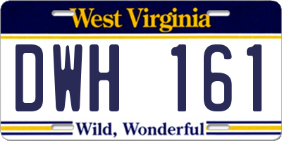 WV license plate DWH161
