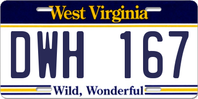 WV license plate DWH167