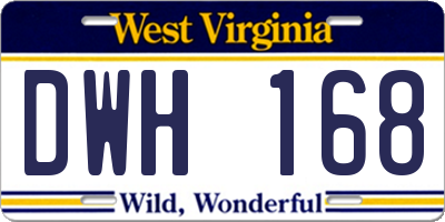 WV license plate DWH168
