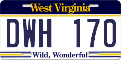 WV license plate DWH170