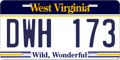 WV license plate DWH173