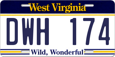 WV license plate DWH174