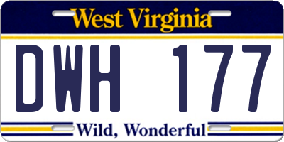 WV license plate DWH177