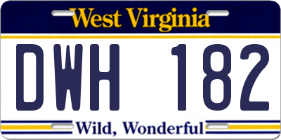 WV license plate DWH182
