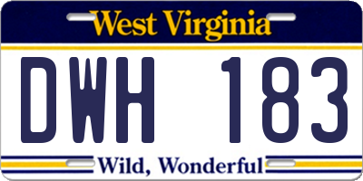WV license plate DWH183