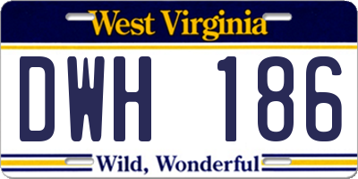 WV license plate DWH186