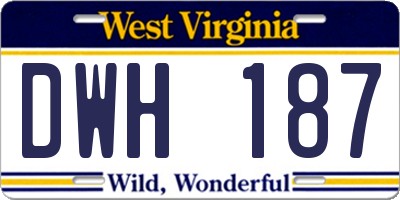 WV license plate DWH187