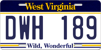 WV license plate DWH189