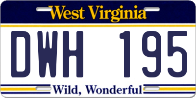 WV license plate DWH195