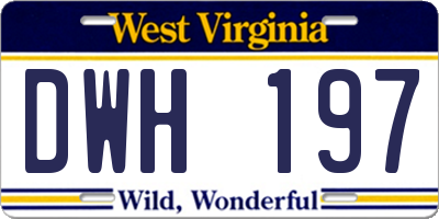 WV license plate DWH197