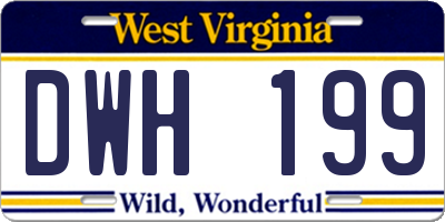WV license plate DWH199