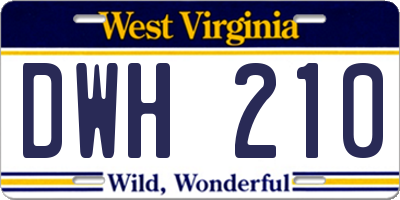 WV license plate DWH210