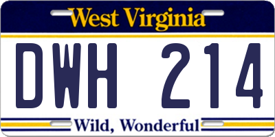 WV license plate DWH214