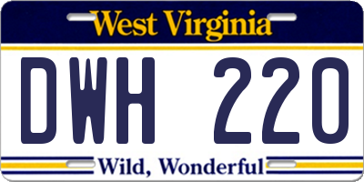 WV license plate DWH220