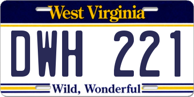 WV license plate DWH221