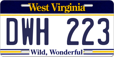 WV license plate DWH223