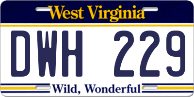 WV license plate DWH229