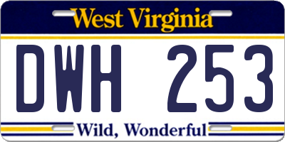 WV license plate DWH253