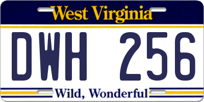 WV license plate DWH256