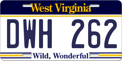 WV license plate DWH262