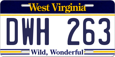 WV license plate DWH263