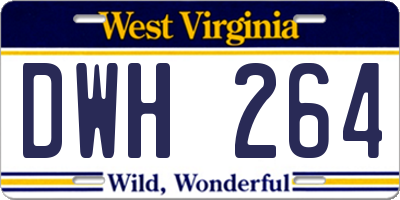 WV license plate DWH264