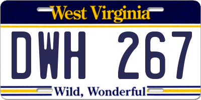 WV license plate DWH267