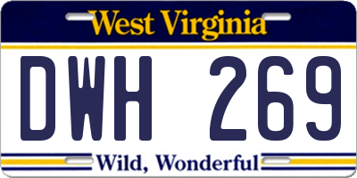 WV license plate DWH269