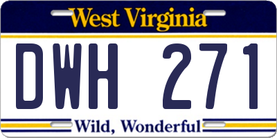 WV license plate DWH271