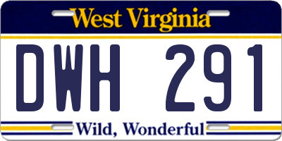 WV license plate DWH291