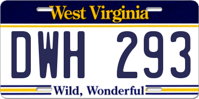 WV license plate DWH293
