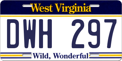 WV license plate DWH297