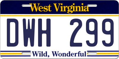 WV license plate DWH299