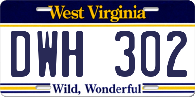 WV license plate DWH302