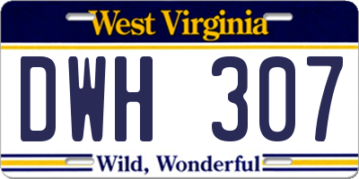 WV license plate DWH307