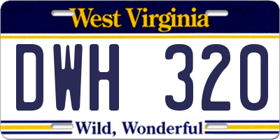 WV license plate DWH320