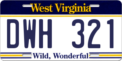WV license plate DWH321