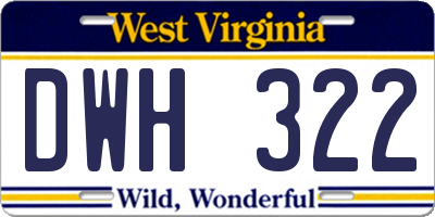 WV license plate DWH322