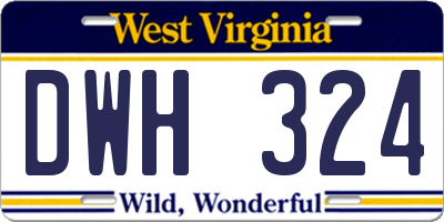 WV license plate DWH324