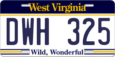 WV license plate DWH325