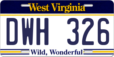 WV license plate DWH326