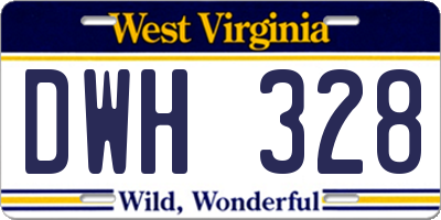 WV license plate DWH328