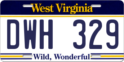 WV license plate DWH329