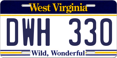 WV license plate DWH330