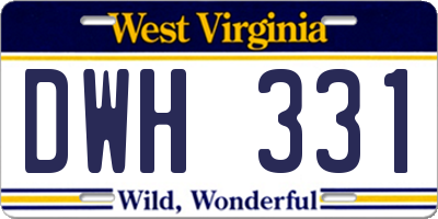 WV license plate DWH331
