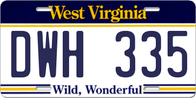 WV license plate DWH335