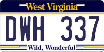 WV license plate DWH337
